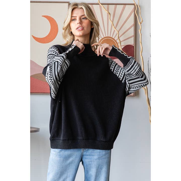 Oli&Hali - Wholesale Knit Sweater - Women's - WASHED THERMAL MOCK NECK LONG SLEEVE TOP11