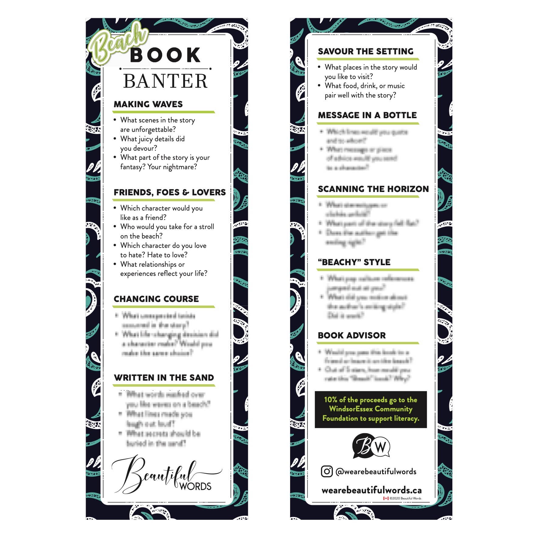 Beautiful Words - Wholesale Bookmark - Beach Book Banter Bookmark1