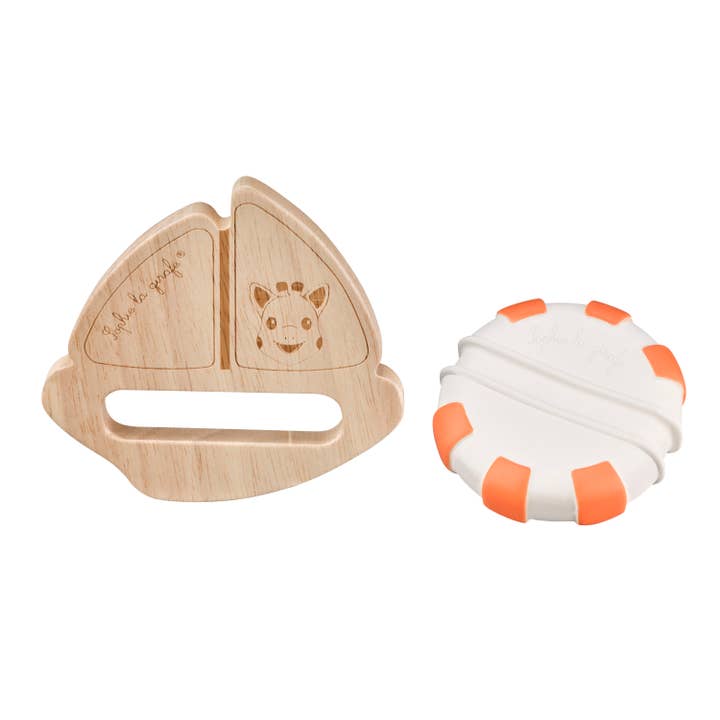 Sophie la Girafe by Calisson Toys. - Wholesale Bath Toy - Baby - So Pure Rubberwood Boat NEW 20212