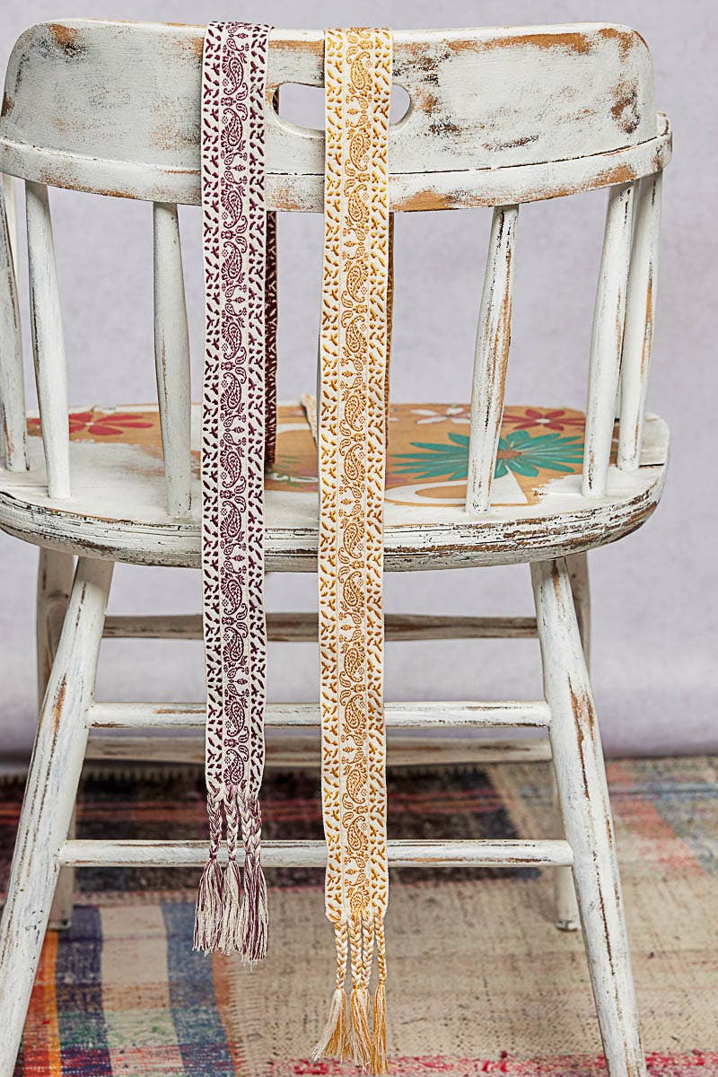 Pol Clothing - Wholesale Belt - Women's - Boho Paisley Tassel Belt3