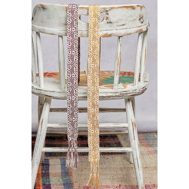 Pol Clothing - Wholesale Belt - Women's - Boho Paisley Tassel Belt3