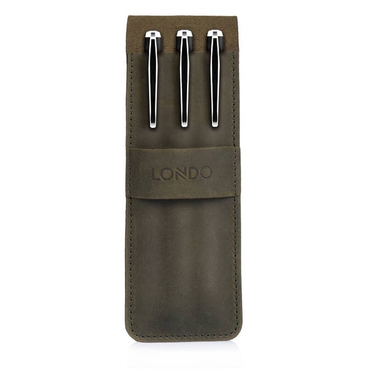 Londo - Wholesale Pencil case/pouch - Londo Top Grain Leather Pen and Pencil Case with Tuck in Flap31