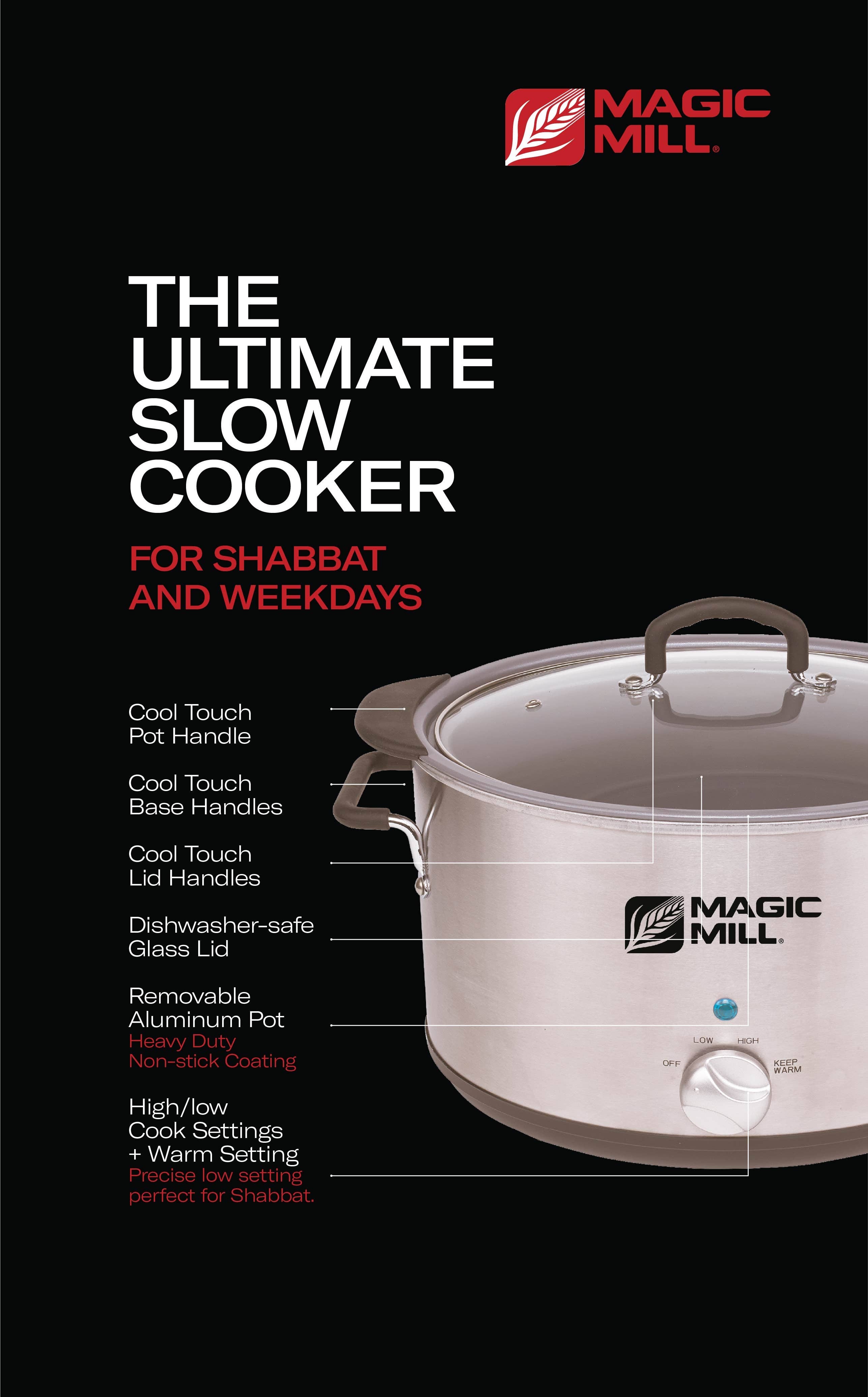 Alpine - Wholesale Cooking Pot - MAGIC MILL 10 QUART OVAL CROCK POT WITH COOL TOUCH HANDLES AND ALUMINUM POT WITH HEAVY DUTY NON-STICK COATING MODEL# MSC10303