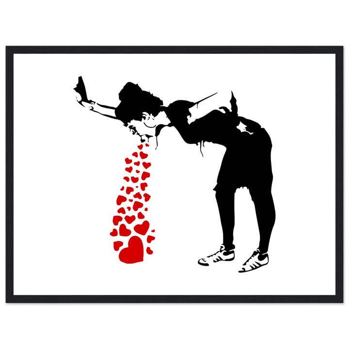 Art-O-Rama Shop – Poster por atacado – Cartaz da arte de Banksy Lovesick Girl Whowing Up Hearts6