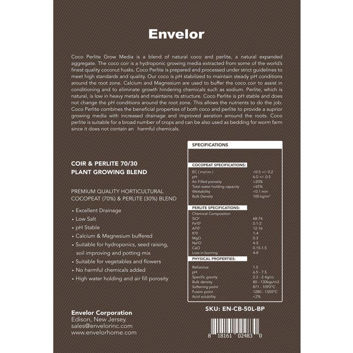 Coir Tan Buffered Coco Perlite Grow Media 50 Liters Bag for wholesale on Faire5