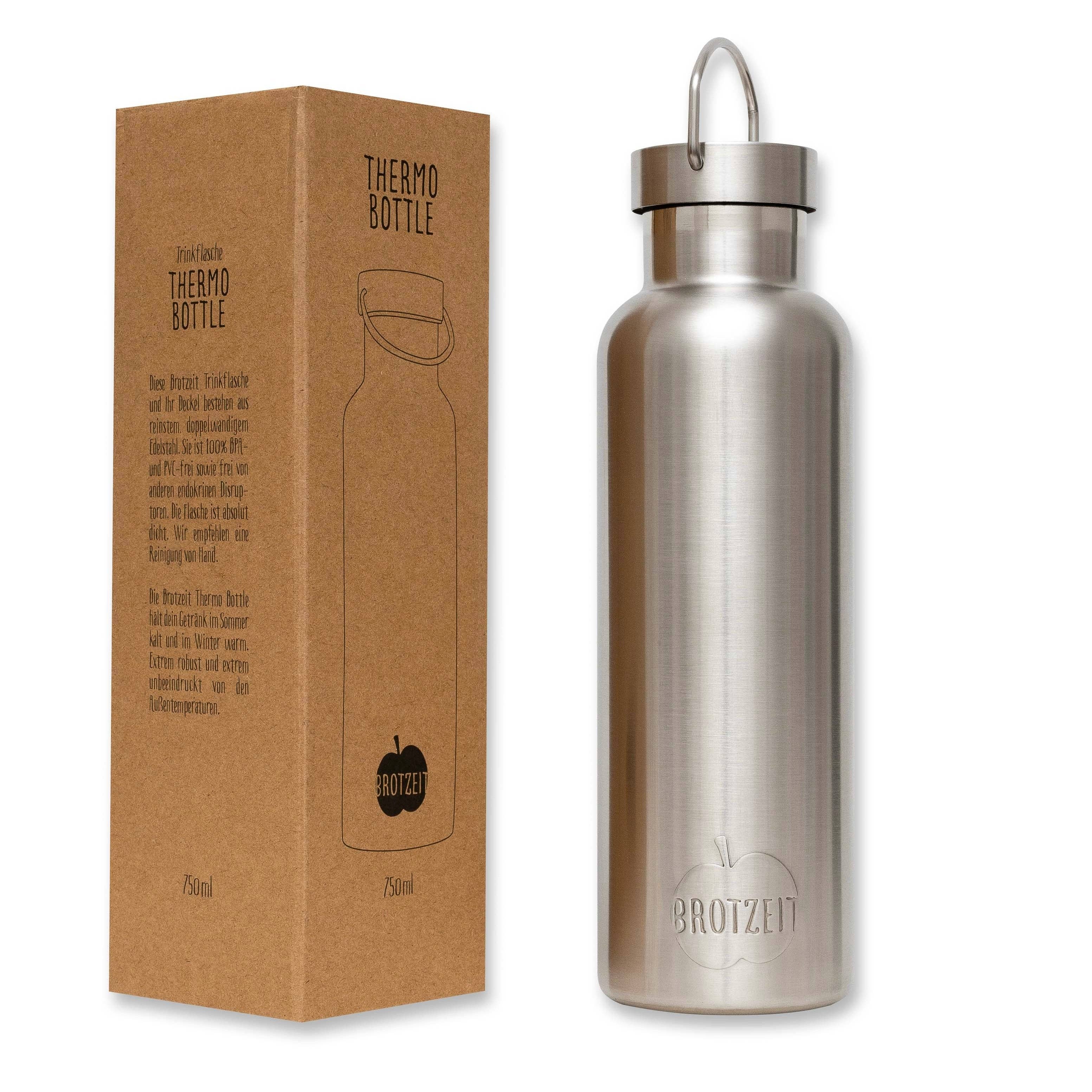Brotzeit - Wholesale Water Bottle - Brotzeit thermos bottle embossed stainless steel plastic-free water bottle 750ml1