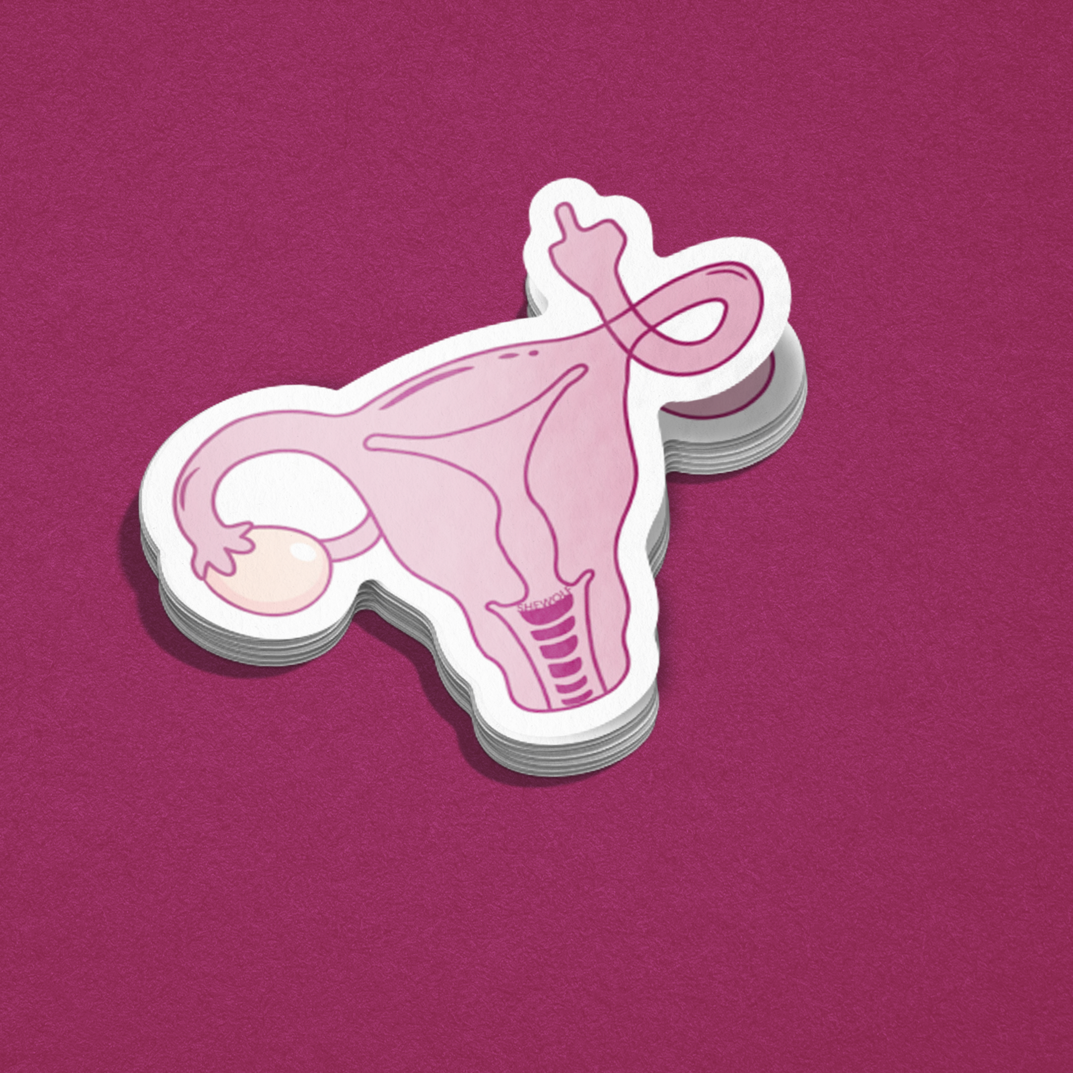 SHEWOLF Designs - Wholesale Sticker - Sticker: Angry Uterus Abortion & Women's Rights Feminist1