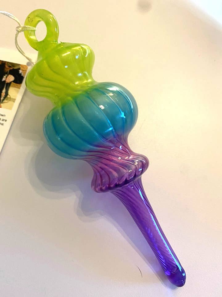 Handblown Glass Ornament - Rainbow for wholesale by BrianSchmittGlass