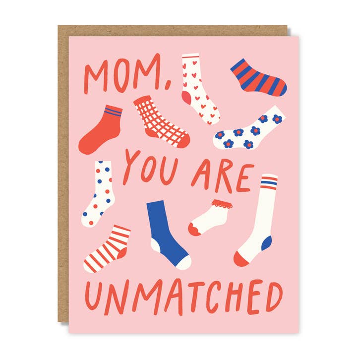 Mom, You Are Unmatched Mother's Day Card for wholesale by Tiny Buffalo Designs Co.