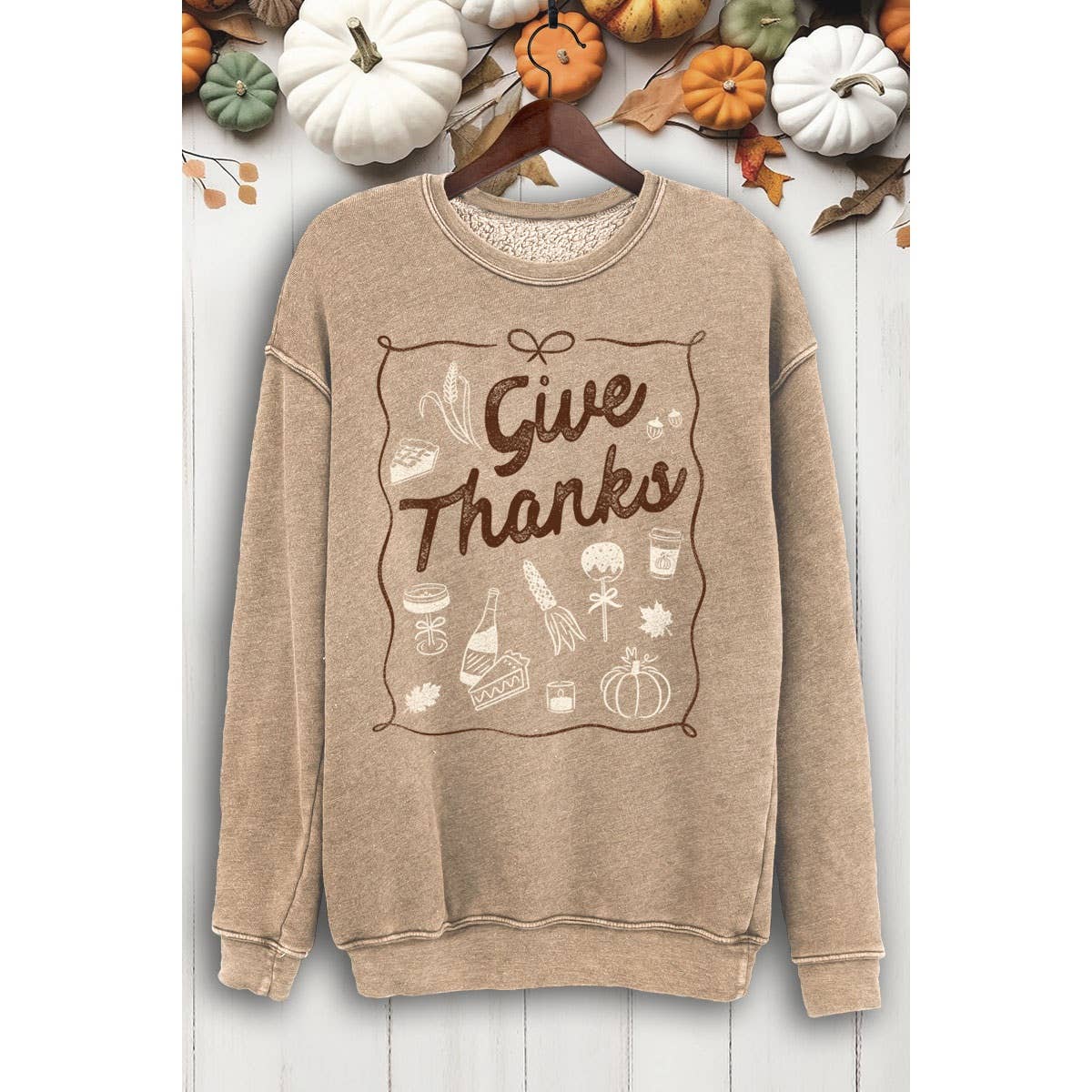 HRTandLUV – wholesale Sweatshirt – Women's – GIVE THANKS MINERAL SWEATSHIRTS7