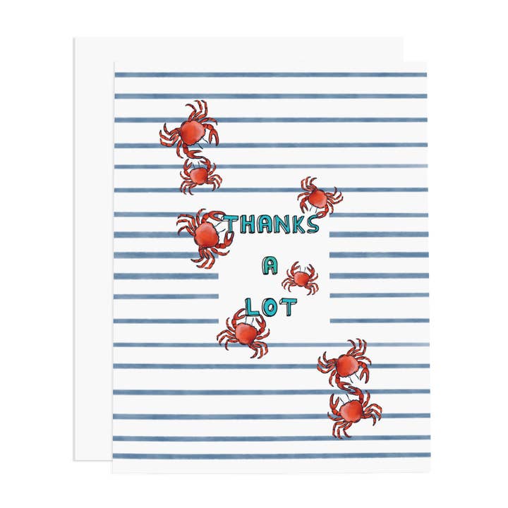 Thanks a Lot Crabs Greeting Card for wholesale by Ramus & Co.