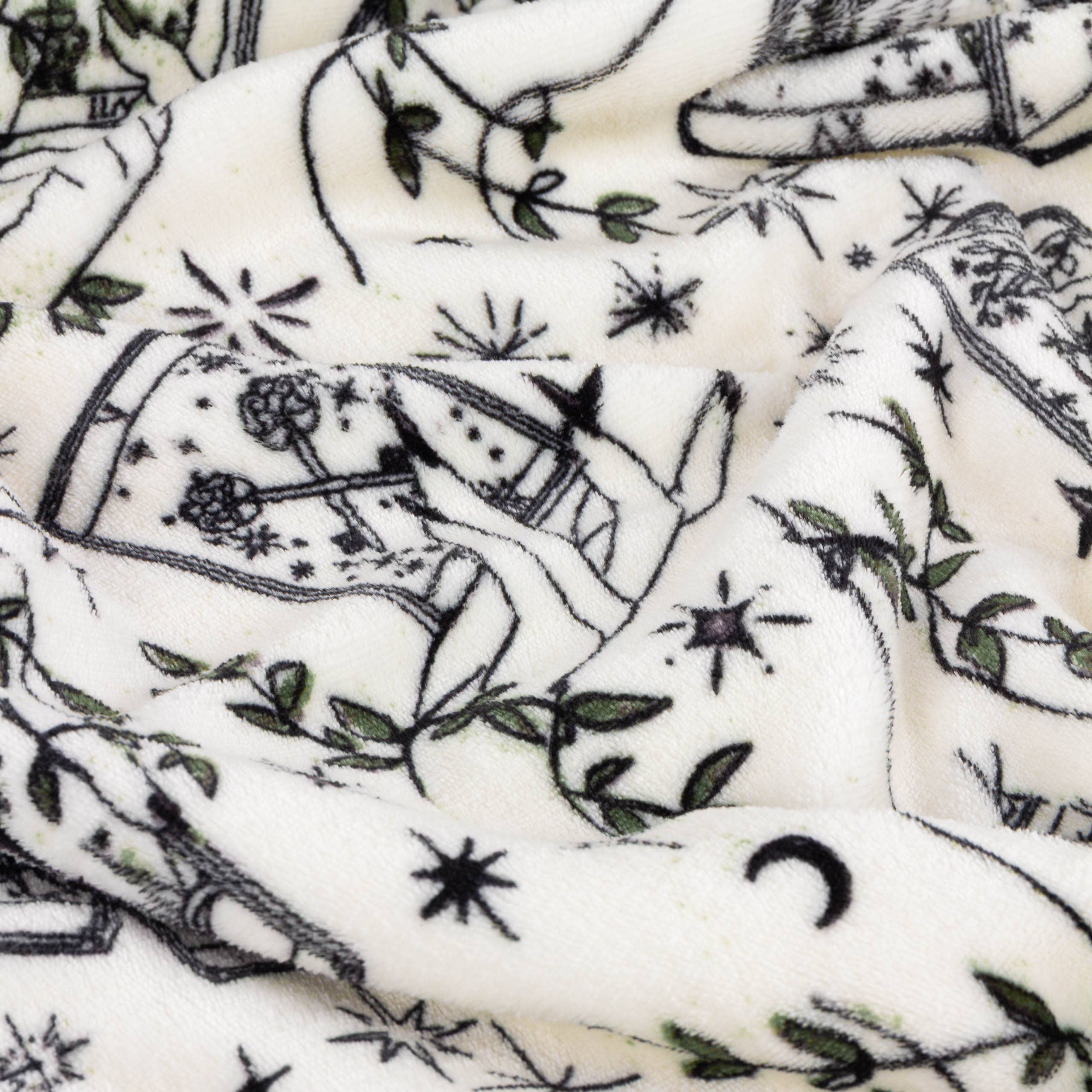 Celestial Stories Printed Sherpa Fleece Throw Green for wholesale on Faire6