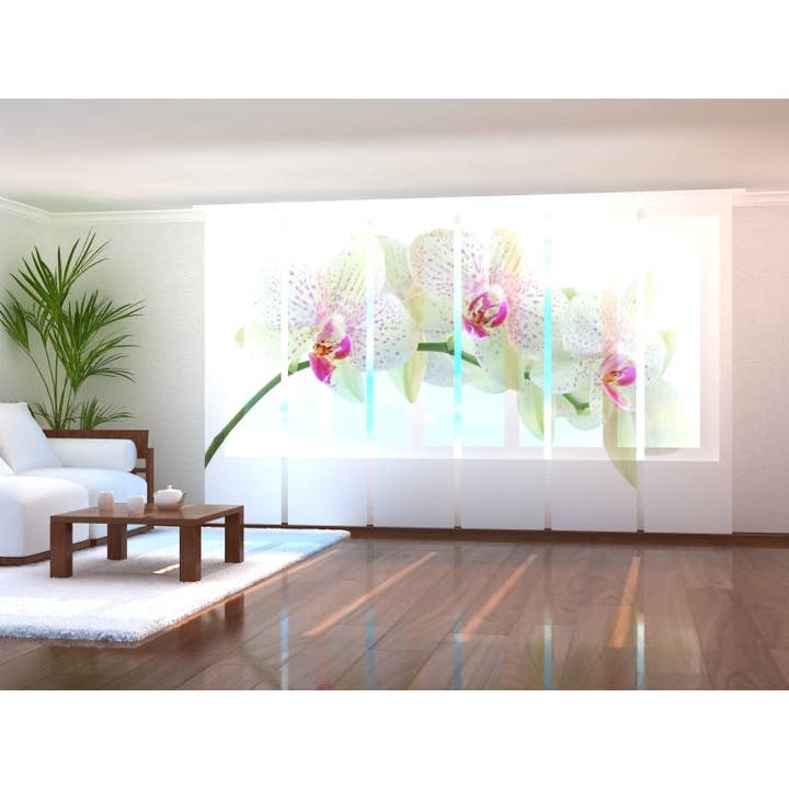 Uppsättning av 6 White Orchid Twig Panel Gardiner för wholesale av IlyDecor