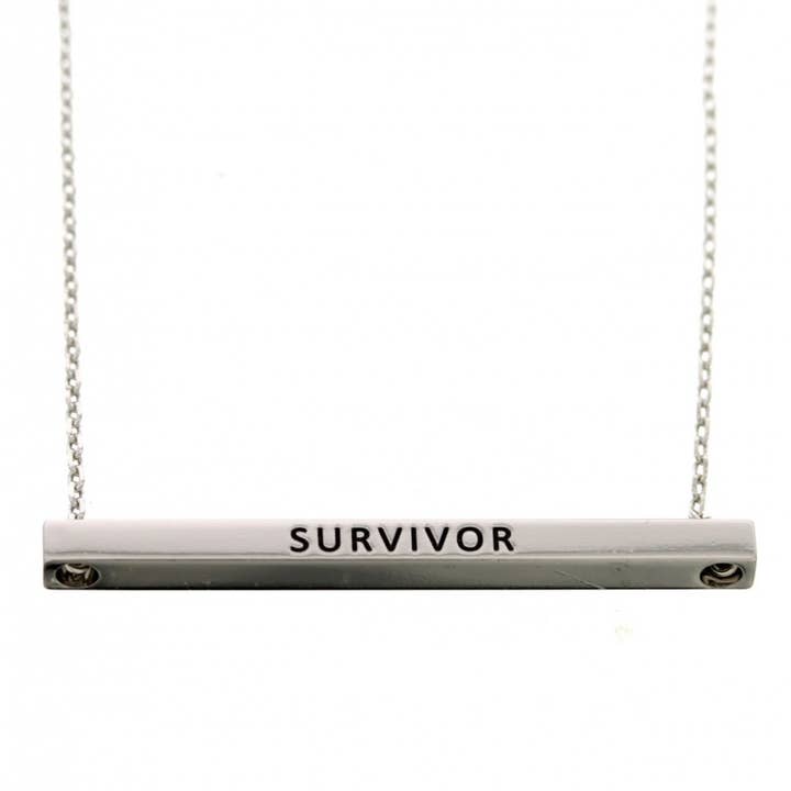 FR3846 Collier à barre en laiton Survivor_message pour la vente par 0011 PREMIERE