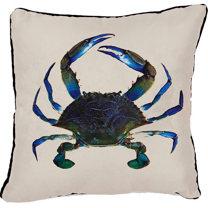 Taylor & Co. - The Taylor Collection - Wholesale Throw/Decorative Pillow - Blue Crab Pillow Outdoor Fabric Indoor/Outdoor 18x180