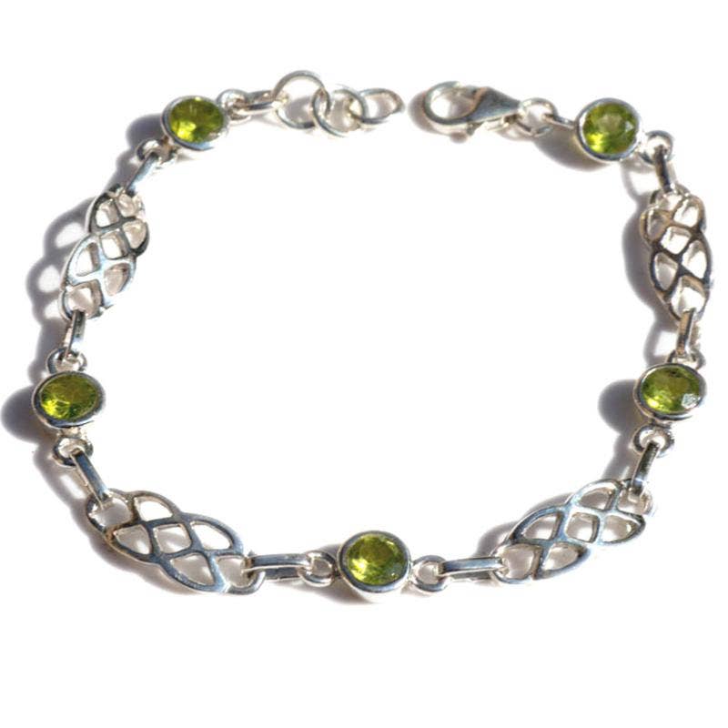 La Boîte à Cailloux – wholesale Link & chain bracelet – Peridot bracelet India AA silver 9250