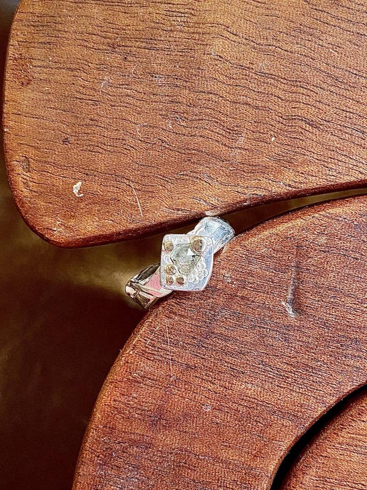 Salt and Pepper Diamond Ring for wholesale by Fi Mehra Designs