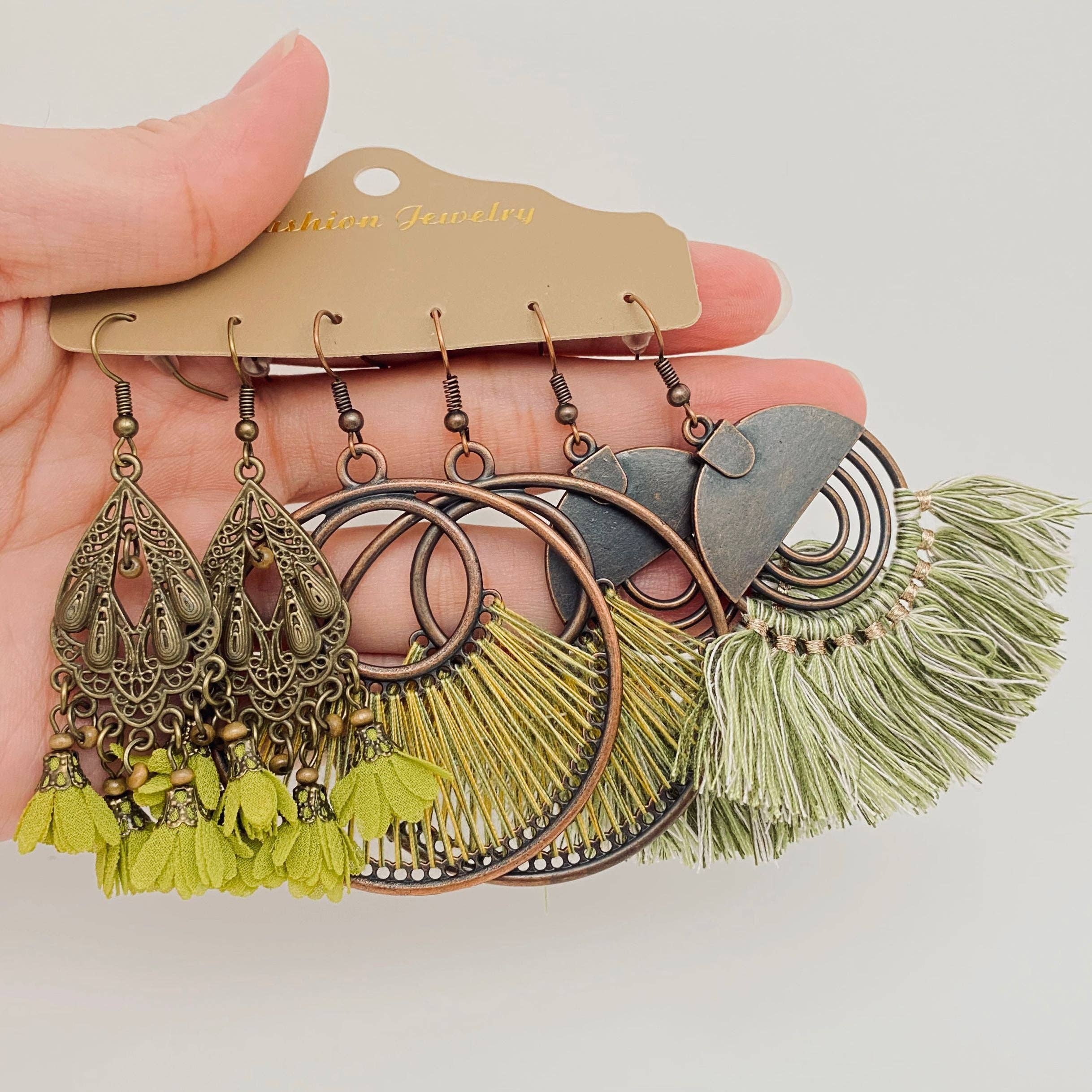 Mio Queena – wholesale Jewellery set – 3Pairs/set Boho Earrings in Different Styles - BJ4