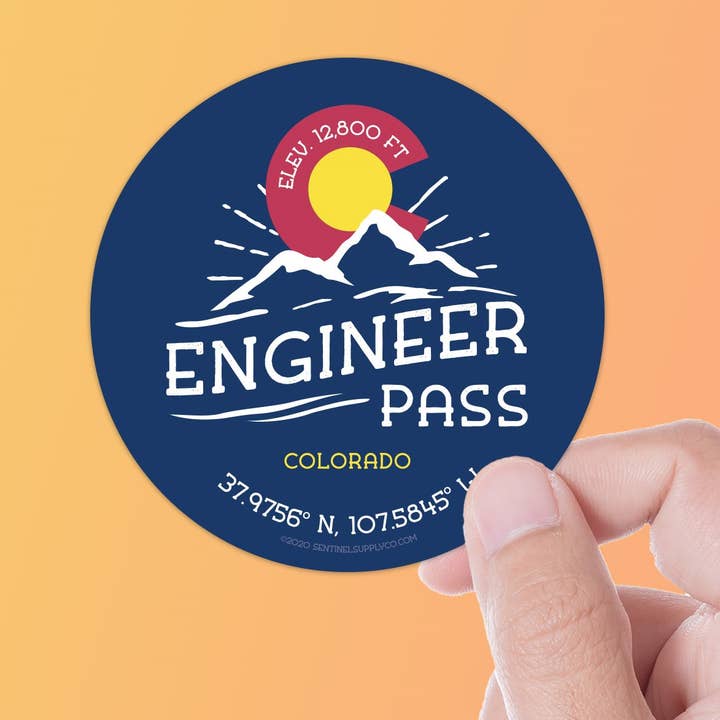 Engineer Pass Colorado Sticker - Rocky Mountain Pass Decal for wholesale by Sentinel Supply