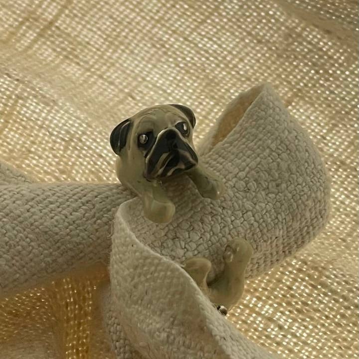 Gabbo Design - Venta al por mayor Anillos grandes/de cóctel - Anillo Pug For Her de plata 925 hecho a mano con un santo italiano