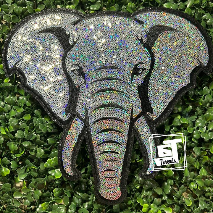 6j Threads LLC - Wholesale Patch - Sequin Elephant Mascot....Patches Only0