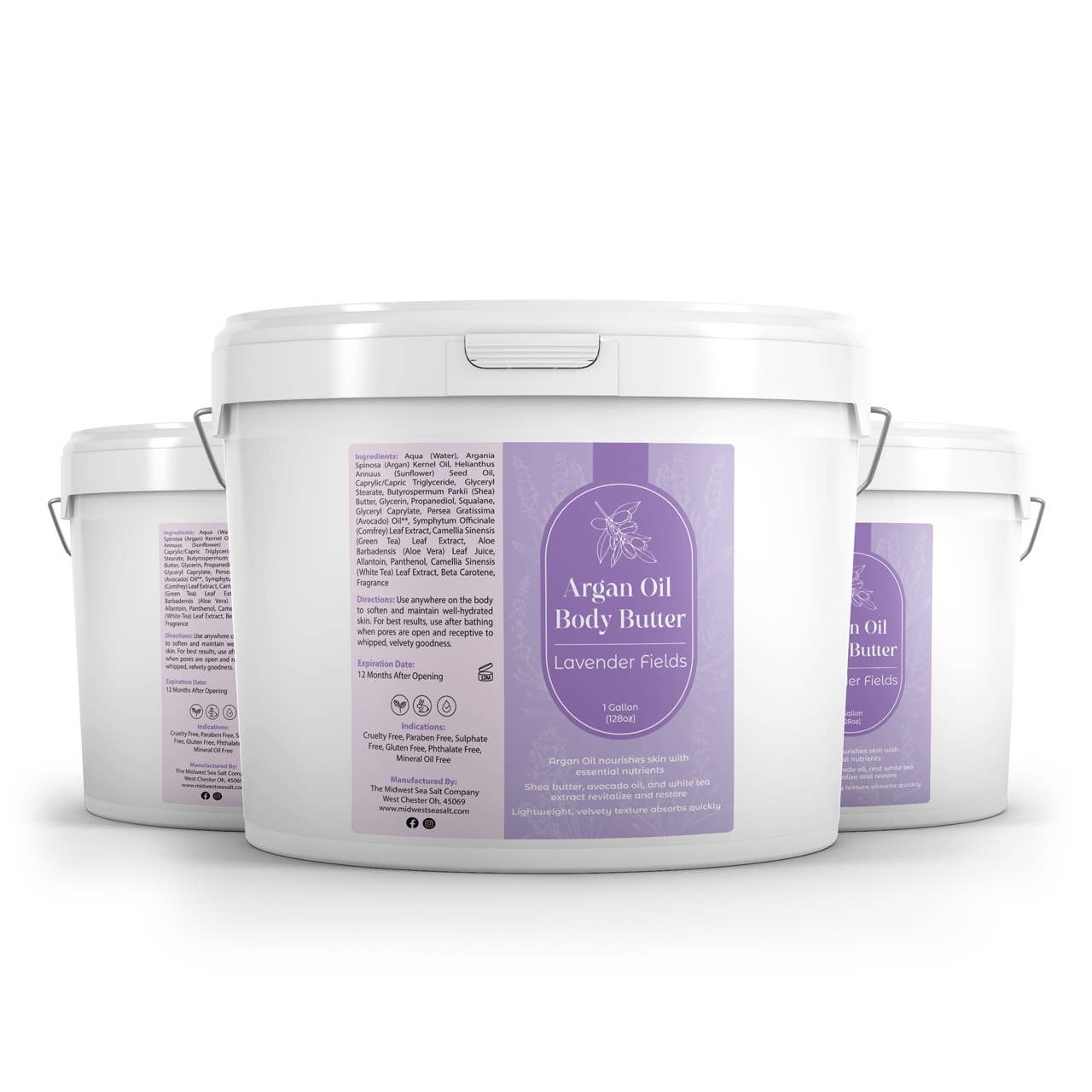 The Midwest Sea Salt Company - Wholesale Body Balm/Butter - Lavender Fields Argan Oil Nourishing Body Butter - 1 Gallon2