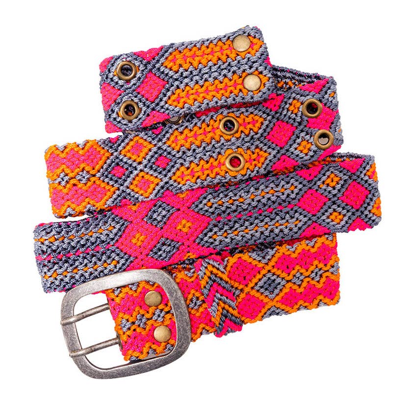 Smitten – Engroshandel Bælte - Dame – Adriana Peppy håndknyttet bælte med livlige farver1