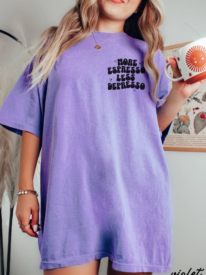 Chloe Vs Tank - Wholesale Screen Printed T-Shirt - Women's - More Espresso Less Depresso Tee *9 Colors (S-3X)8