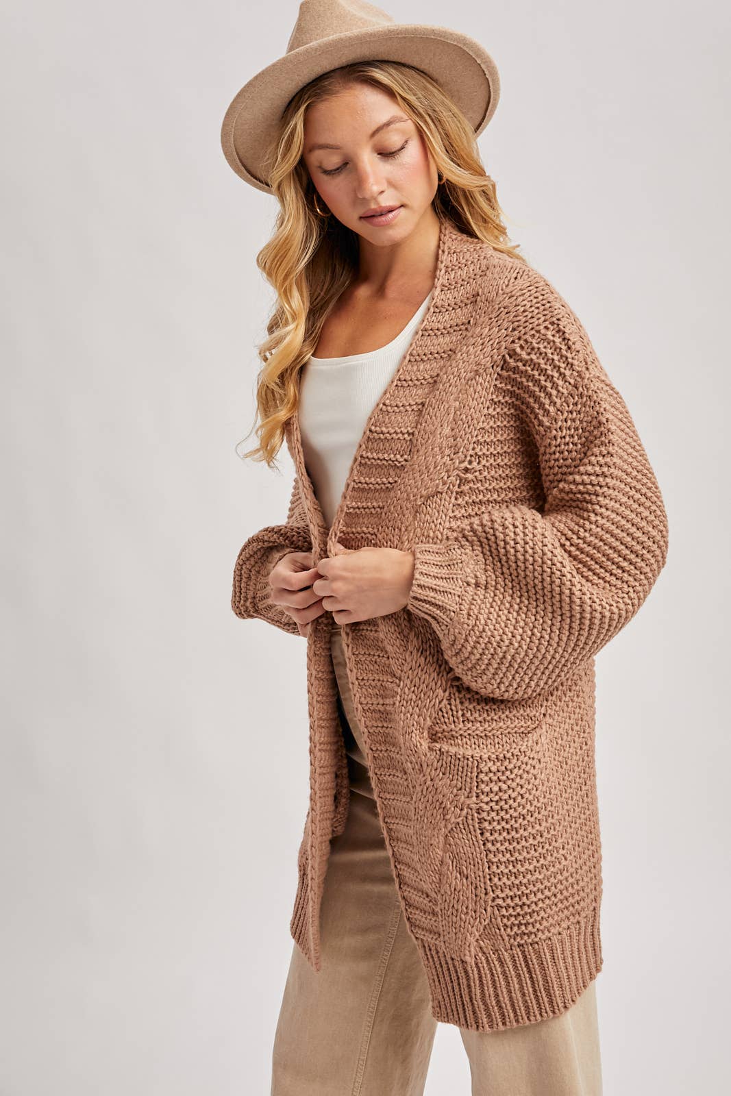 Bluivy - Vente Cardigan – femme - CARDIGAN À MANCHE LANTERNE À CÂBLE37