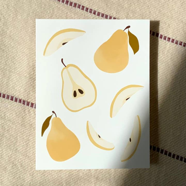 Sweet Pears Greeting Card for wholesale by Pajarita Paper Co