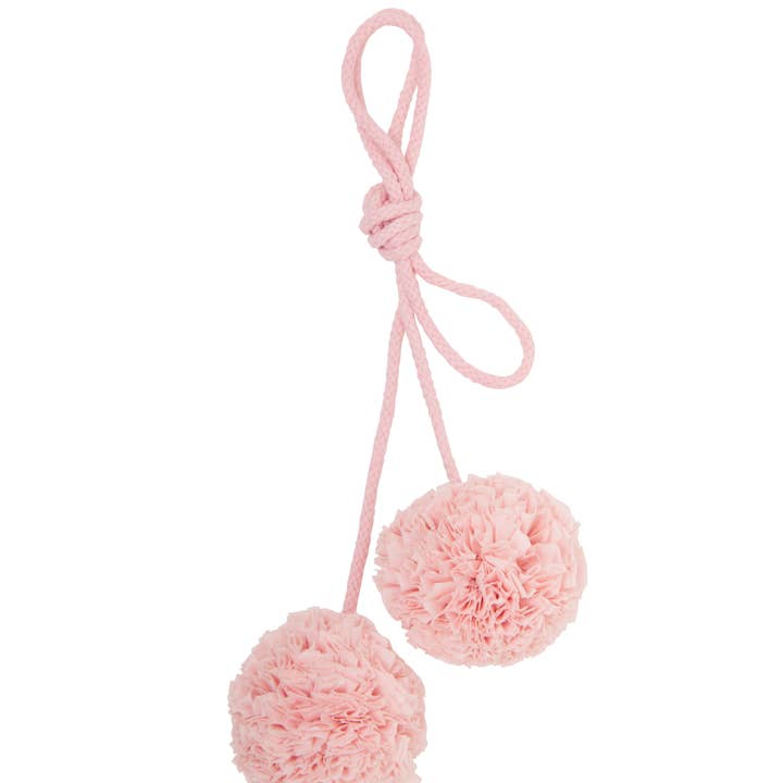 Pompon Cotton Veil pink + pink/silver cord GM for wholesale by Mouche Paris