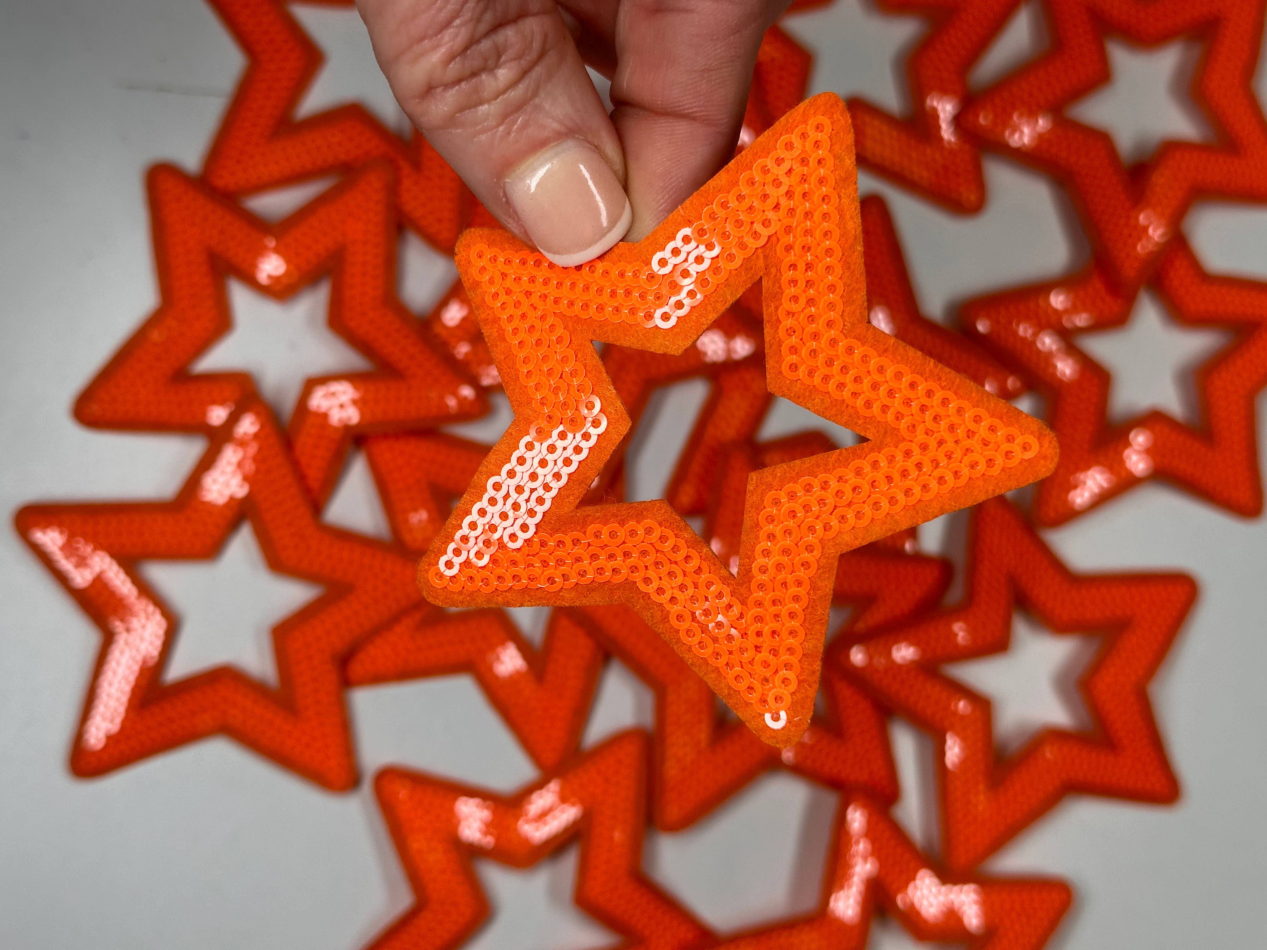 Aloe and Milk Boutique - Wholesale Patch - Sequin Star Outline, sequin, star patch, cheer, game day10