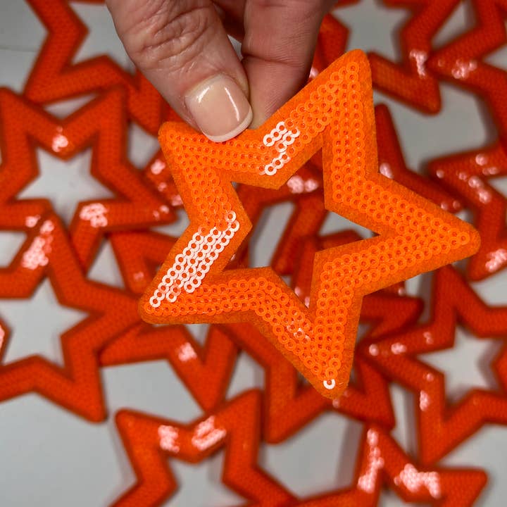 Aloe and Milk Boutique - Wholesale Patch - Sequin Star Outline, sequin, star patch, cheer, game day10