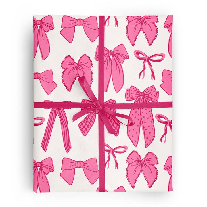 Vivie and Ash - Wholesale Wrapping Paper Roll - Pink and Red Bows Wrapping Paper Roll1