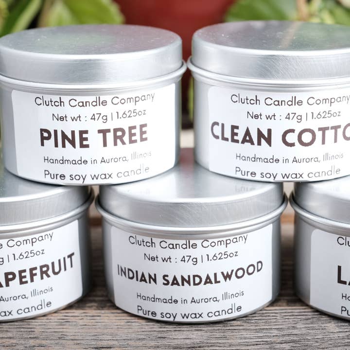 2oz Candle Tin for wholesale by Clutch Candle Company