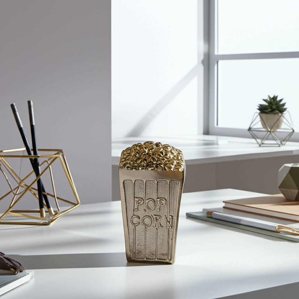 Sagebrook Home - Wholesale Decorative Figurine - Decorative Figurine - Silver Aluminum Popcorn Bucket, 7 in.12