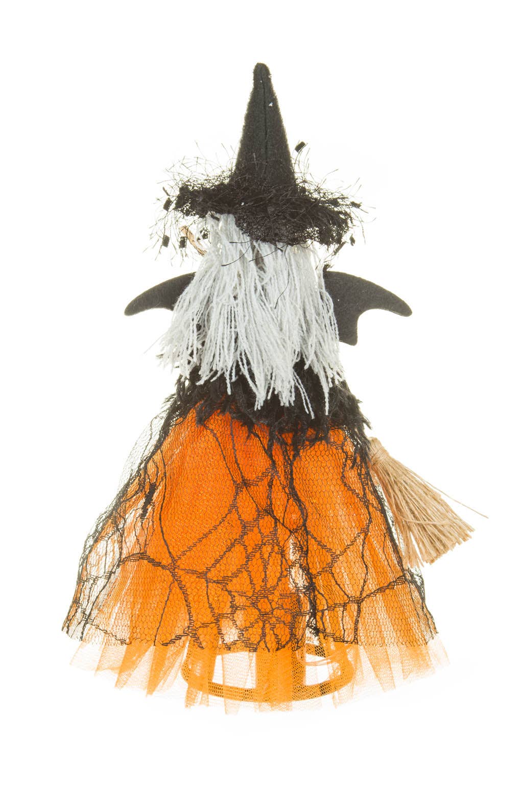 Starlight Collection - Vendita all'ingrosso Decorazioni da tavolo - Strega sorridente arancione/nera con ali di pipistrello e ossa.2