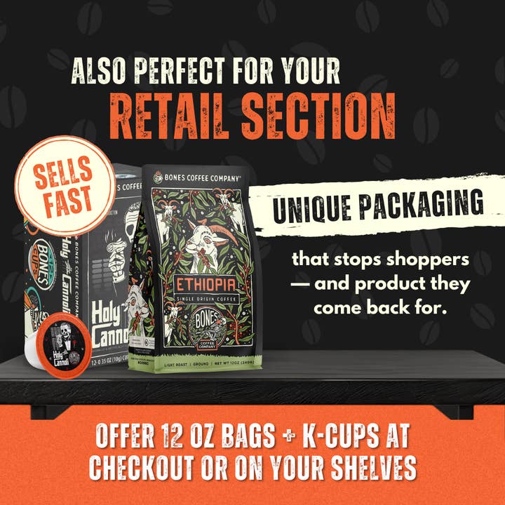 Bones Coffee Company - Wholesale Coffee Beans - Crazelnut Coffee | 5lb Bulk | Whole Bean & Ground3