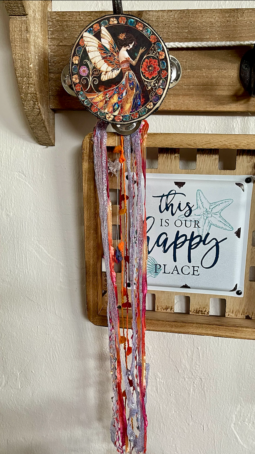 Bodhi Leaf Market - Venta al por mayor Artículo de meditación - Pandereta Clásica de Hada Encantada de 4" y Cinta de Fantasía1