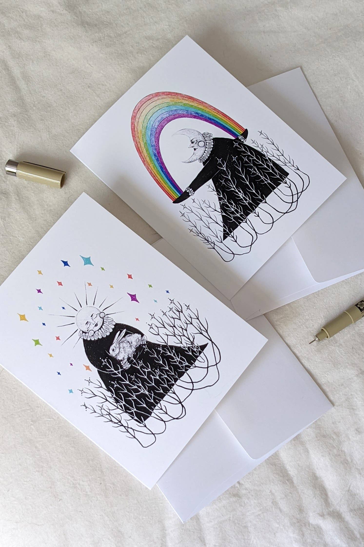 Moth Folk Studio - Wholesale Everyday Greeting Card - "Prism Priestess No.II" Notecard2