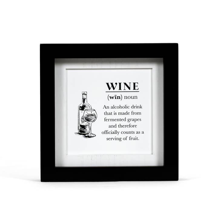 Devanie At Home (Formerly Adams & Co.) - Wholesale Sign - 11842 - 7x7 rvs wd frmd sn (FRUIT/ANSWR) WINE CLEARANCE4