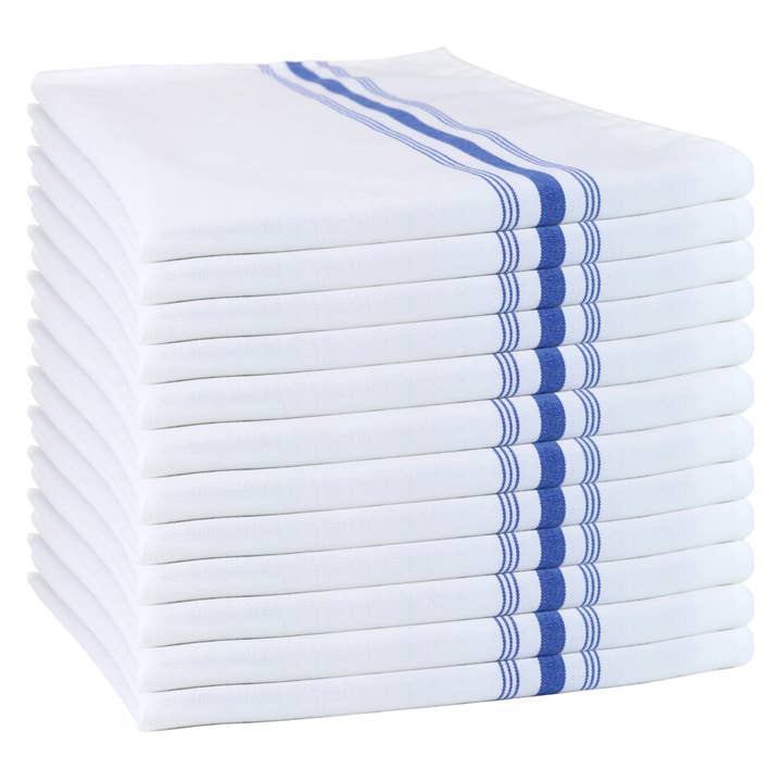 Arkwright Home - Wholesale Dinner & Cloth Napkin - Striped Bistro Napkins (12pk) - Spun Polyester, Colors,18x22