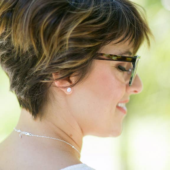 Blossom and Shine - Wholesale Stud/Post Earrings - Hammered Circle Stud Earrings | Sterling Silver or Gold Fill2