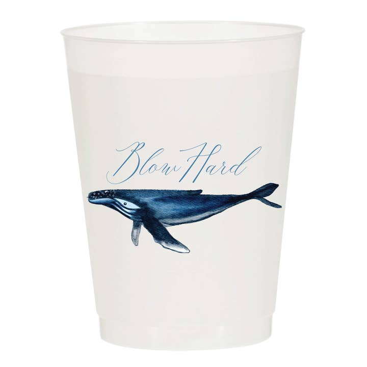 Blow Hard Humpback Watercolor Frosted Cups- Summer for wholesale by Sip Hip Hooray