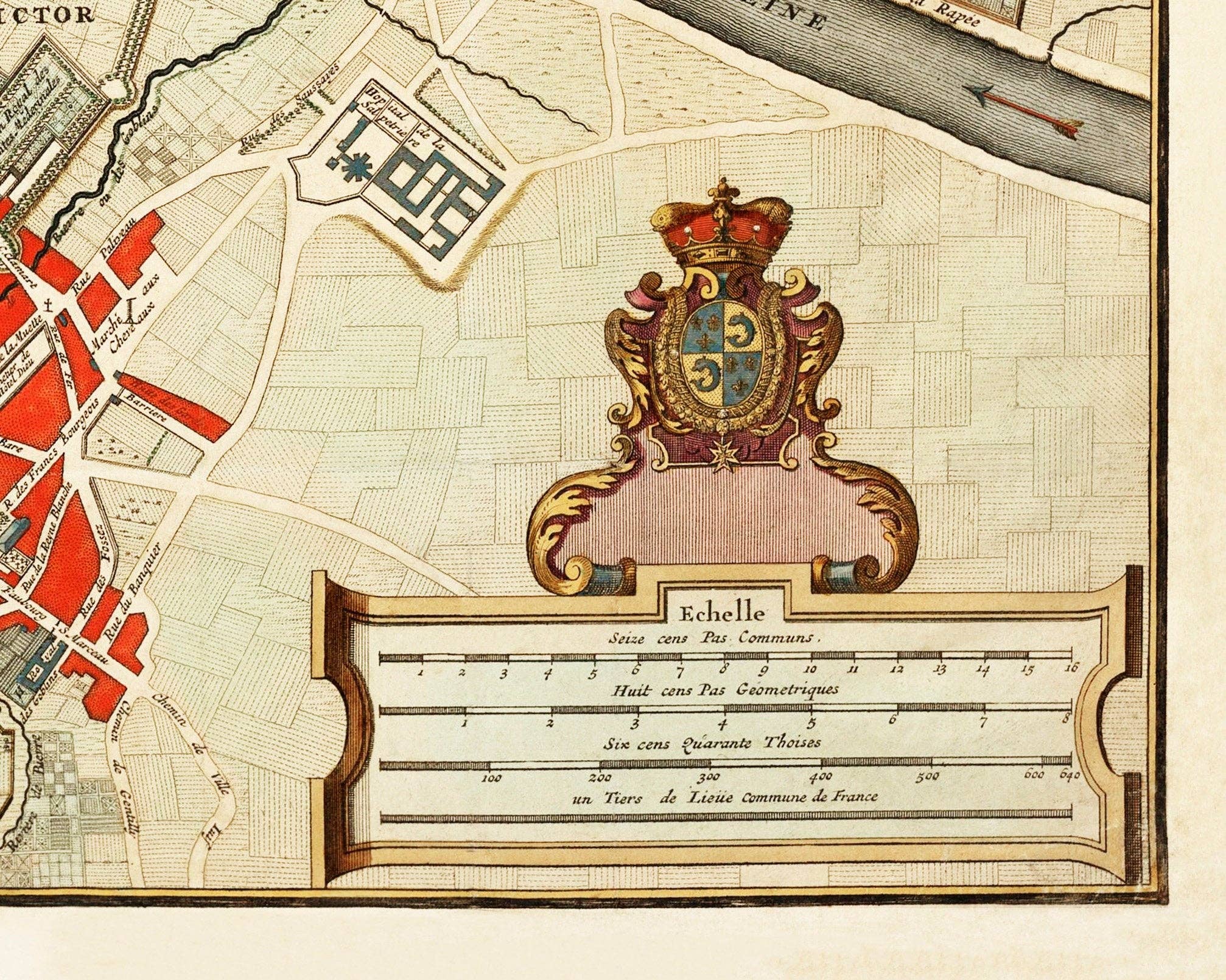 Rock Paper Scissors Wall Art - Wholesale Map - Antique Map of Paris, France6