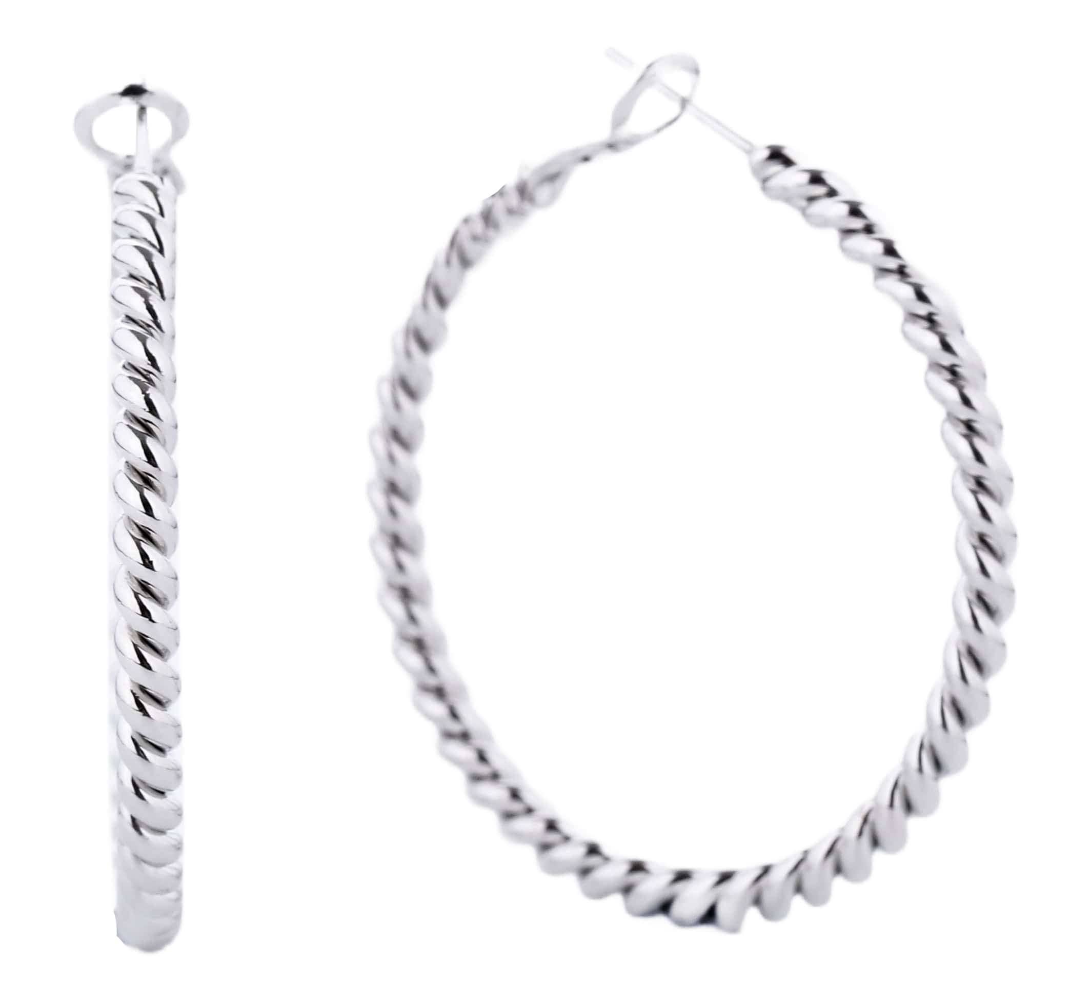 MiMi Wholesale - Wholesale Hoop Earrings - 14K Metal Omega Closure Textured Hoop Earrings5