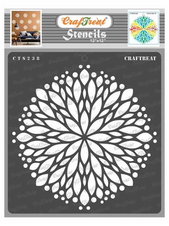 CraftReat Flower Burst-stencil 12 cm voor wholesale door CrafTreat
