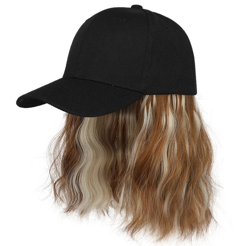 AK Brand - Vente Extensions de cheveux - Casquette de baseball avec extensions de cheveux courts ondulés pour femmes6