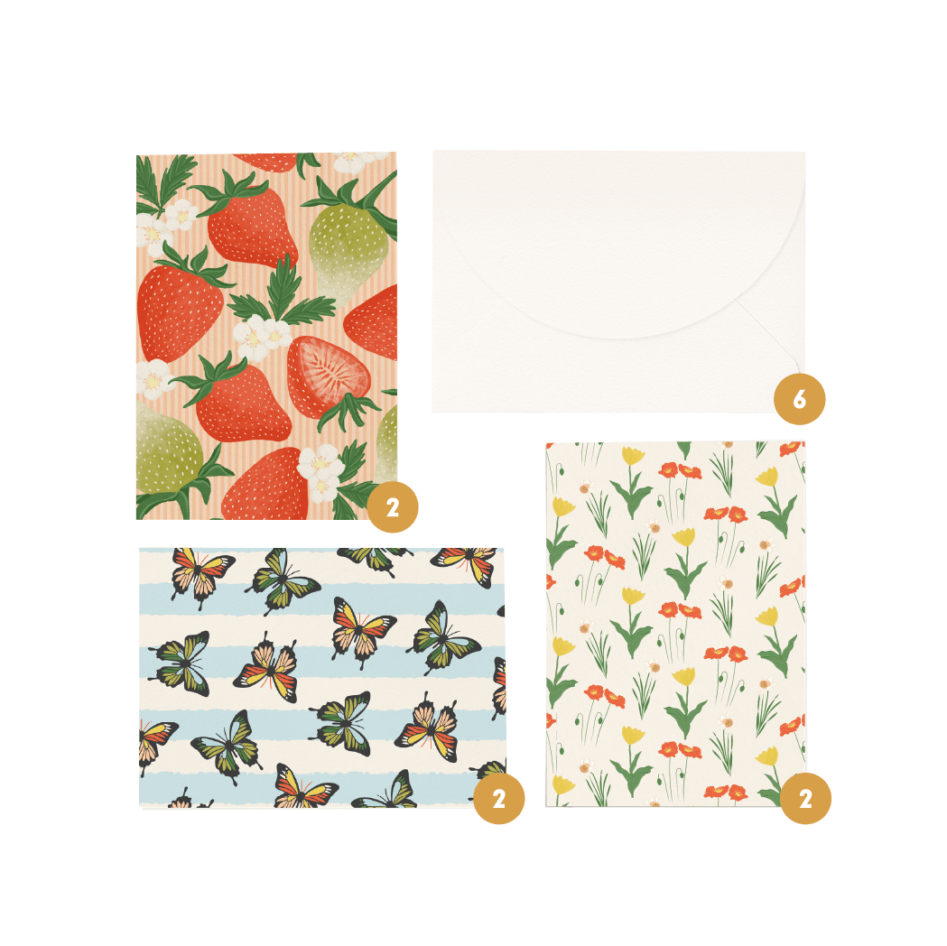 Daymaker Stationery - Wholesale Stationery/notecard set - Mixed 'Blank' Boxed Card Set (6pk) - Le Petit Plaisir2