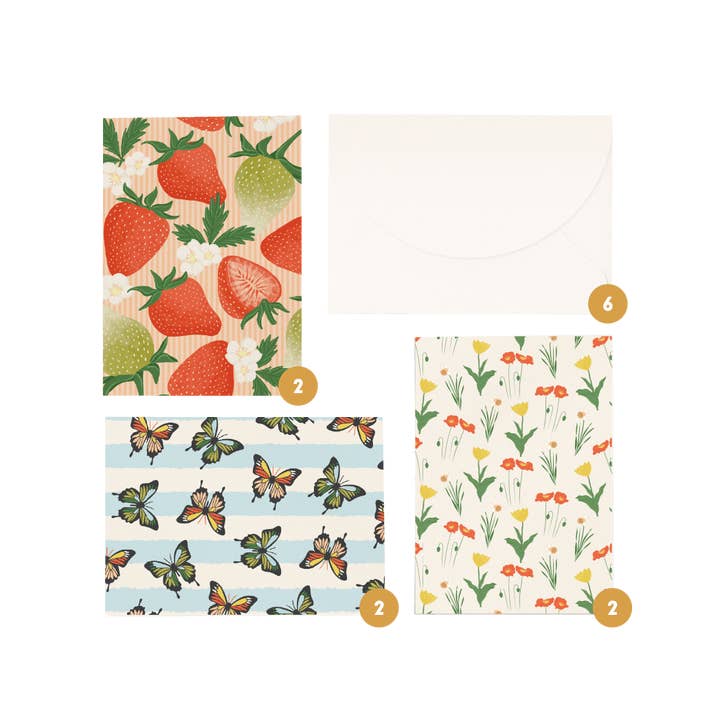 Daymaker Stationery - Wholesale Stationery/notecard set - Mixed 'Blank' Boxed Card Set (6pk) - Le Petit Plaisir2